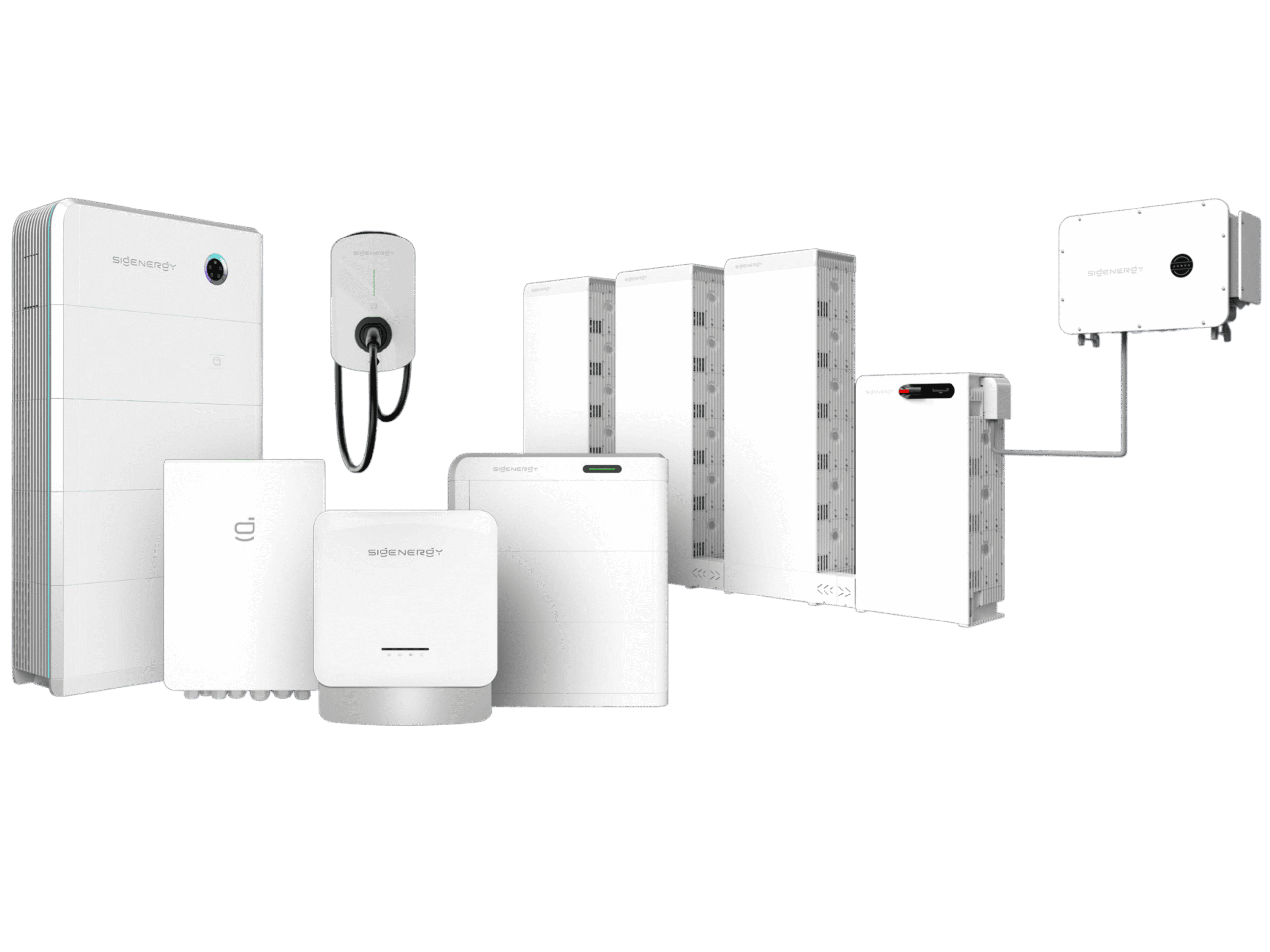Sigenergy Produktfamilie mit Speicher, Gateway und EV Charger